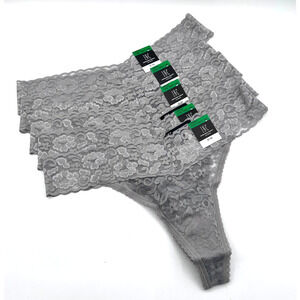 I.N.C. INTERNATIONAL CONCEPTS LACE THONG UNDERWEAR GRAY 5 PACK SIZE LARGE